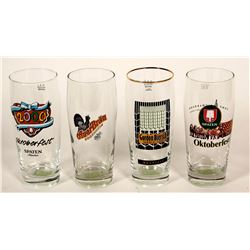 Beer Glasses / German & American / 4 items.   (89529)