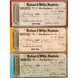Three Tallant & Wilde, Seconds of Exchange, California Gold Rush   (67034)