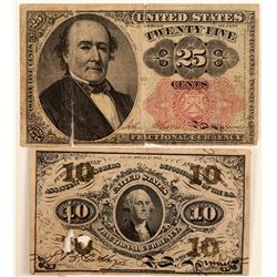 Paper Money / Fractional Currency/ 2 Items.   (105059)