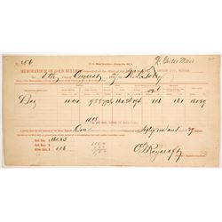 Carson City Mint Bullion receipt   (88840)