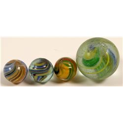 Marbles / Ribbon Core & " Pee Wee" Swirls / 2 Items.     (108079)