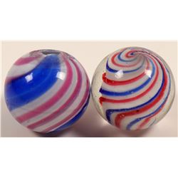 Marbles / Peppermint Swirl &  Lobed Solid Core / 2 Items.   (108083)