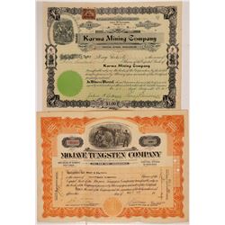 Karma MC and Mojave Tungsten Stocks   (108190)