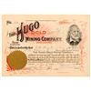 Image 1 : Hugo Gold Mining Company Stock Certificate   (104228)