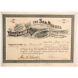 San Miguel Gold Placers CompanY Stock   (89447)