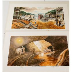 2 Dahlonega Mining Lithographs   (56135)