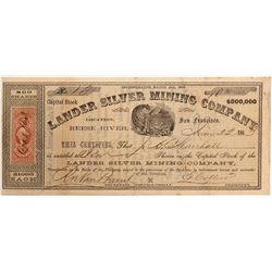Lander SIlver Mining Company Stock   (103579)