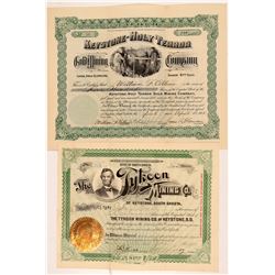 Keystone South Dakota Stock Certs. (2)   (106029)