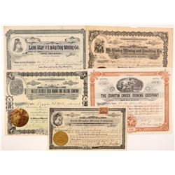 Five Different Washington Mining Stock Certificates   (104385)