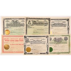 Six Different Washington Mining Stock Certificates   (104386)