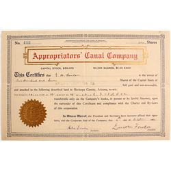 Appropriator's Canal Co. Stock   (83425)