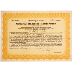 National Radiator Corp. Certificate of Deposit   (89656)