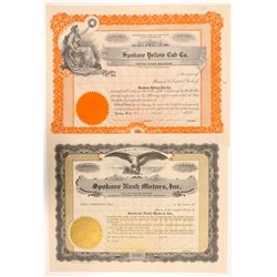 Two Spokane Auto Stock Certificates   (104181)