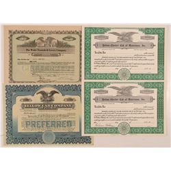 Four Taxi Cab Company Stock Certificates   (107301)