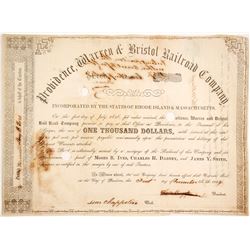 Providence, Warren & Bristol Railroad Bond   (84918)