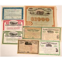 Tennessee Railroad stock (3) and bond (1)   (105203)
