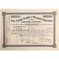 Union Pacific and Western Colorado Railway Stock   (84125)