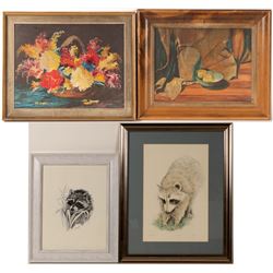 Framed Painting and Prints (4)   (106490)