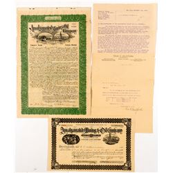 Murchie, Amalgamated, Empire, California & New York Oil, etc. Letter and Amalgamated Oil Stock   (55