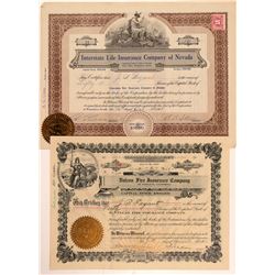 Two Insurance Company Stock Certificates   (107330)