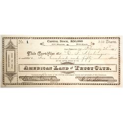 American Land and Trust Club Stock   (83307)