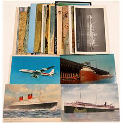 Postcards/ Beaches, Harbors, Plains & Ships  22 items   (105383)