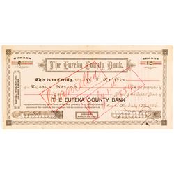 Eureka County Bank Stock Certificate   (54368)