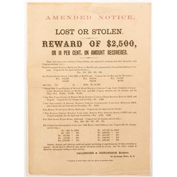 Unusual Notice of Stolen Bonds   (54618)