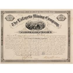 Lafayette Mining Co. Stock Cert.   (76252)