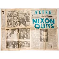 Newspaper, "Nixon Quits"   (25256)