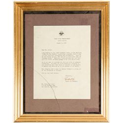 Hubert Humphrey VP Letter in Frame   (73017)