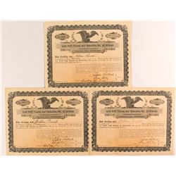Three Rare Gold Cliff Mining & Reduction Co. Stock Certificates   (54350)