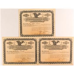 Three Rare Gold Cliff Mining & Reduction Co. Stock Certificates   (54350)