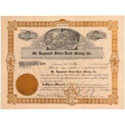 Mt. Raymond Silver-Lead Mining Co. Stock Certificate   (107141)