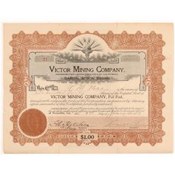 Victor Mining Company Stock Certificate   (107223)