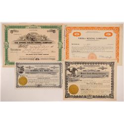 Four Different Yreka Mining Stock Certificates   (107124)