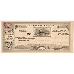 Diamond Creek Mining & Development Co. Stock Certificate   (107133)