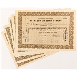 Shasta Zinc and Copper Company Stock Certificates   (51760)