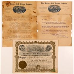 Winner Gold Mining Co. Stock Certificate & Letters   (104232)