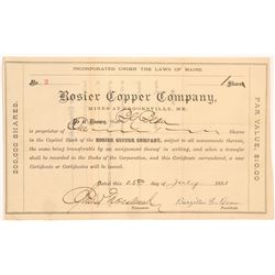Rosier Copper Company Stock Certificate   (103497)
