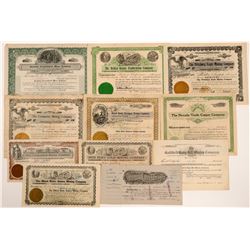 Eleven Goldfield, Nevada Mining Stock Certificates   (107091)