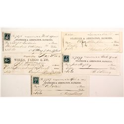 Five Territorial Comstock Mining Checks   (67015)