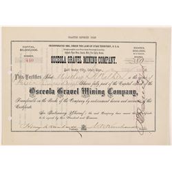 Osceola Gravel Mining Company Stock Certificate   (104413)