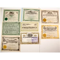 Eight Nevada Mining Stock Certificates   (77624)