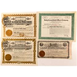 Four Nevada Stock Cert.   (84612)