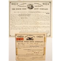 North Penn Iron Company: Stock Number 2! and Bond   (83964)