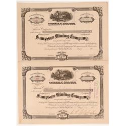 Sampson Mining Company Stock Certificates   (107204)