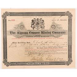 Algoma Copper Mining Co. Stock Certificate   (104266)