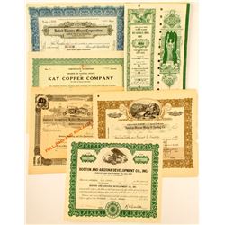 Arizona Mining Stock Certificates, 6 different   (50307)