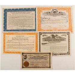 Ohio Coal stock certificates   (87229)